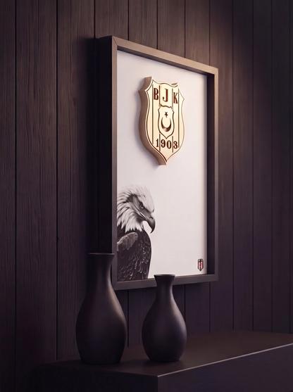 Siyah Beyaz 3 Boyutlu Tablo | Beyaz Kartal
