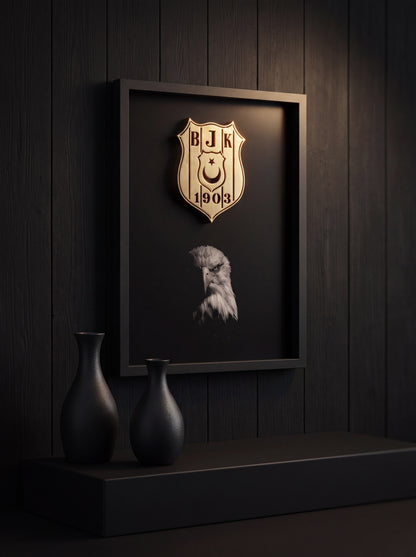 Siyah Beyaz 3 Boyutlu Tablo | Beyaz Kartal