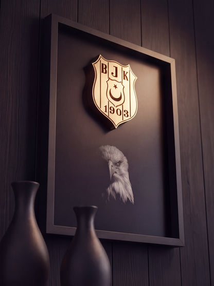 Siyah Beyaz 3 Boyutlu Tablo | Beyaz Kartal